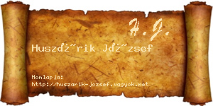 Huszárik József névjegykártya
