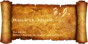 Huszárik József névjegykártya